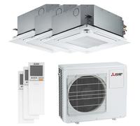 Tri split Mitsubishi cassette SLZ-M MXZ-3F68VF4 6.8kW tailles 15 + 25 + 35 SLZ-M15FA2 + SLZ-M25FA2 + SLZ-M35FA2 4 voies 600x600