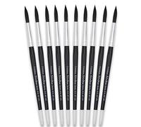 Tri Star Taille 20 Lot de 10 pinceaux Ronds série 410, Bois, Noir