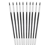 Tri Star Taille 8 Lot de 10 pinceaux Ronds série 410, Bois, Noir