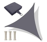 Triagular Garde Ombre Cavas Perruque, Voile Extérieure Caopy Imperméable Susail, Pergola Toit Voile D’ombrage Parasol pour Patio Extérieur Garde Cour Arrière-Cour, Grey, 3x3x3m