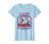 Trial by Combat Sarcastic Retro Vintage Funny Adult Humor T-Shirt, Femme, Bleu Céleste, L