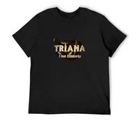 Triana Rock History Lin Music Group Years 70 80 Seville Unisex 100% Cotton Short-Sleeve T-Shirts Black S