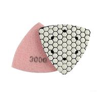 Triangle 90 mm Disque de polissage à sec diamant pour granit, marbre et béton Convient pour meuleuse d'angle sur coins serrés (grain 200)