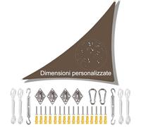 Triangle à Angle Droit Voile D'Ombrage, Toile Solaire Voile, Auvent ImperméAble PES, Protection des Rayons 95% UV, pour Patio ÊTre Applicable Jardins, Balcon Et Pergola, Taupe, 3x3x4.25m