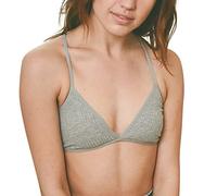Triangle Bralette pour Côtelé Croix Beauté Dos Léger Bretelle Fine Bralette Col en V Pull sur Soutien-Gorge Non Rembourré Brassière Sport Femme Lot Brassiere Coton Femme (Grey, S)