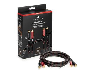 Triangle - Câbles RCA Stéréo RED Serie Hi-Fi 2x1m - Cuivre OFC 99,99% - Blindage Multicouche - Câble de Masse Phono Inclus - Compatible Platine Vinyle, DAC, Lecteur CD, Amplificateur (Paire)