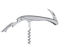 Triangle Couteau de Sommelier Inox - Tire-Bouchon Professionnel | Acier inoxydable brossé, 3 outils intégrés : spirale, lame crantée et levier - fabrication allemande depuis 1946