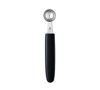 triangle Cuillère Parisienne Ø 25 mm - Inox Solingen | Manche ergonomique noir, acier inoxydable poli miroir, fabrication allemande - idéale pour pommes parisiennes