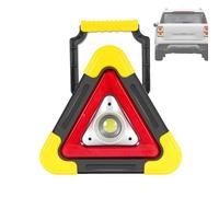 Triangle De Présignalisation LED - Énergie Solaire 18,7x16,7x4,4 Cm | Signalisation De Sécurité 2 En 1 Avec 4 Modes D'Éclairage | Lampe De Travail Portative Pour Camions Et Dépannage Routier