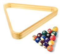 Triangle de Rack de Piscine, Triangle Piscine, Support en Bois Natrual à 9 balles, Accessoires Billard pour balles Standard 2-1/4 Pouces, Burlywood