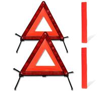 Triangle de Signalisation, 2 Triangles de Signalisation pour Voitures, Avec Boîte de Rangement, Pliable, pour Panneaux D'avertissement, Montage Rapide, Gadget de Dépannage en cas D'accident(Rouge)