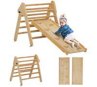 Triangle d'escalade - AIYAPLAY - 3 en 1 en bois pour grimper et glisser - charge max. 50 kg, pour enfants 18-48 mois - bois naturel