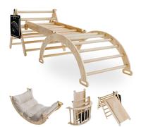 Juskys Triangle de motricité Movario Petit - Structure d’Escalade intérieure avec Arche & Toboggan pour bébé et Chambre Enfant