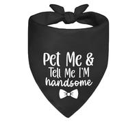 Triangle Élégantes De Chien 30X70Cm Caressez-Moi Et Dites-Moi Que Je suis Beau, Noir Bandana Chien Chats Polyester Chiens Bandana Foulards pour Animal De Compagnie