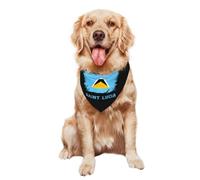 Triangle Élégantes De Chien 30X70Cm Drapeau Vintage De Sainte-Lucie Serviettes Triangle pour Animaux Lavable Bandana Chien Chats pour Animal De Compagnie Petite, Moyenne Et Grande Taille