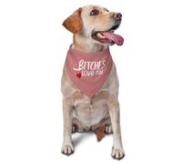 Triangle Élégantes De Chien 30X70Cm Les Salopes M'Adorent (Rose) Serviettes Triangle pour Animaux Polyester Bandana Chien Chats pour Animal De Compagnie Petite, Moyenne Et Grande Taille