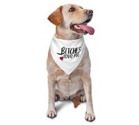 Triangle Élégantes De Chien 30X70Cm Les Salopes M'Aiment Bavoir Bandana Triangulaire Chiens Lavable Bandana Chien Chats pour Animal De Compagnie Petite, Moyenne Et Grande Taille