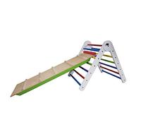 Triangle en bois pour enfant TriAngel-65 couleurs avec barres transversales et toboggan, EU entrepôt, Certificat