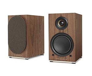 Triangle - Enceintes Actives AIO Twin - Enceintes Bibliothèque Wi-FI & Bluetooth avec Amplificateur 2x50W - Audio HD - Entrées Phono/Platine + TV Optique - 165 x 304 x 235 mm - Érable Brun (Paire)