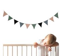 Triangle Flag Garland - Faculteurs de Tissu en Coton, Butin de Fanion réutilisable | Bannière de 3,5 m de Longueur avec fonctionnalité de, Affichage d'événement coloré pour Les