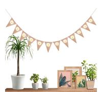 Triangle Garland Daisy Flower Wimper Bannière Tissu Lin Bunting Decor Pour Anniversaire Mariage Mariée Maison Jardin xtérieur Fête Carnaval Utilisation
