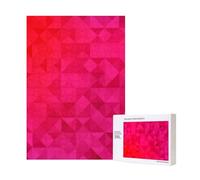 Triangle géométrique Fuchsia,Puzzle Familial en Bois de 300 pièces pour Adultes et Adolescents