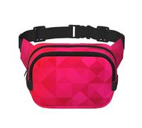 Triangle géométrique Fuchsia,Sac Banane carré Double Couche, Sac de Poitrine