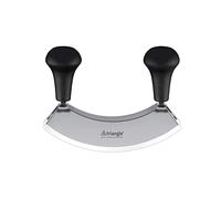 triangle Hache-légumes Double Lame Inox 14 cm - Solingen | Mezzaluna à 2 lames pour herbes, oignons et légumes - Manches ergonomiques noirs - Passe au lave-vaisselle