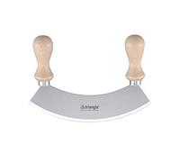 triangle Hachoir Berceuse 23 cm - Couteau Hachoir à 2 Manches | Lame inox Solingen, manches en bois naturel - idéal pour herbes fraîches et aromates