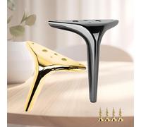 Triangle Metal Sofa Legs - 3.94-7.09 inch Solid Steel Replacement Legs with 16 Mounting Screws for Furniture, Tables, and Cabinets(Silver,12cm/4.72inch)