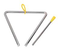 Triangle Musical 6 Pouces en Acier, Instrument avec Suspendu Jaune - Son Vibrant de Haute Qualité, Plastifiée, Idéal pour Éducation Musicale Enfants