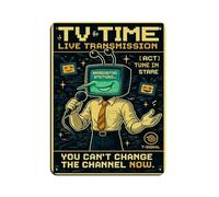 Triangle Parkour TV Main Rétro Affiche Métal Plaque Chic Art Rétro Peinture Fer Bar Personnes Cave Café Famille Garage Poster Décoration Murale 30 x 40 cm