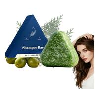 Triangle Shampoo Bar - Savon à base de plantes pour renforcer les cheveux avec volume et contrôle de l'huile, bar de shampooing solide pour les femmes et les hommes (1)