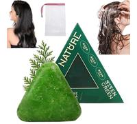Triangle Shampoo, Green Triangle Soap for Hair, Plant-Based Solid Shampoo for Women and Mens, Strengthens Smooths Hair for All Hairs Types