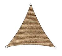 Triangle Voile D'ombrage 90% Taux D'ombrage Filet D'ombrage Isolation Respirant Toile D'ombrage Ajourée Extérieur Patio Filet D'ombrage Avec Anneau En Métal En Forme De D,Beach yellow,4.2x4.2x6m