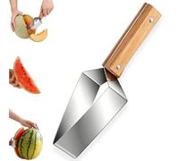 Triangle Watermelon Cutter avec Poignée Ergonomique en Bois - Coupe-pastèque en Triangle pour Préparation de Plateaux de Fruits et Pique-niques, Trancheur de Melon en Acier 304(1pc)