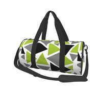 Triangles Aléatoires Vert Lime Gris Noir sur Blanc, Sac de Voyage de Grande capacité, Sac à Main Rond, Sac de Voyage de Sport, fourre-Tout, Sac de Fitness