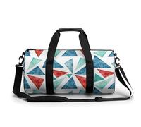 Triangles Bleus Et Rouges Sac De Sport Gym Sac De Voyage Sac W nd Duffel Bag pour Camping Randonnée Voyage 45x23x23cm