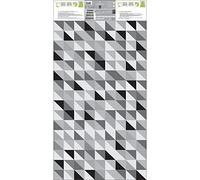 Triangles Décoratifs Adhésifs Scandinave Noir/Gris Foncé-Clair 19,5x100 cm, Contremarche Autocollante 3 pièces pour Sols et Murs.