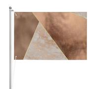 Triangles marbrés en feuille de cuivre et or rose blush,Drapeau de jardin, bannière décorative, drapeau double face, 2 x 3 pieds, pour extérieur et intérieur