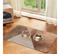 Triangles marbrés en Feuille de cuivre et Or Rose Blush,Tapis d'alimentation pour Animaux de Compagnie, Sets de Table en Cuir PU pour Chats et Chiens,30x45cm