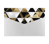 Triangles modernes en accordéon organiseur de documents à 6 poches - Dossier en accordéon avec étiquettes - Enveloppes en plastique avec fermeture à pression - 33 x 23 cm