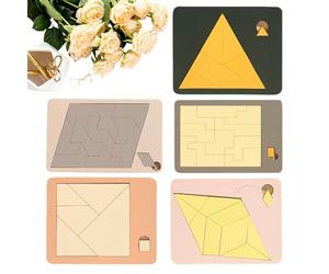 Triangles : résolvez le défi des blocs en bois, jeu mental de formes irrégulières, conception de carrés qui disparaissent | Divertissement de longue durée pour une utilisation à la maison,