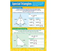 Triangles spéciaux | Graphiques mathématiques | Papier brillant de 594 mm x 850 mm (A1) | Cartes mathématiques pour la classe | Affiches éducatives par Daydream Education
