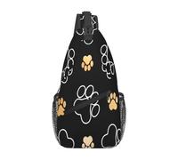 Triangles tendance et modernes pour le sport, la course à pied, les voyages, les activités en plein air pour homme et femme, Empreintes de pattes de chien., Taille unique, Rétro
