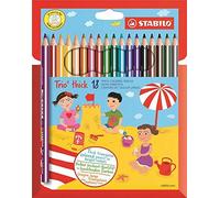 STABILO – Crayons de couleur Trio larges triangulaires, 18 pièces