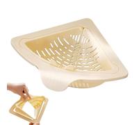 Triangular Drain Basket, No-Drill Kitchen Sink Basket, Magnetic Twist-Open Sink Corner Organizer for Small Kitchen, Apartment, Rental (Off-white)
