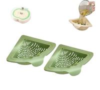 Triangular Drain Basket, Triangular Magnetic Drain Basket, Foldable Hanging Drainage Filter with Twist-Open Bottom for Food Waste Catcher (Green*2)