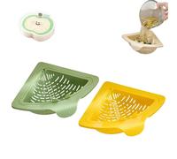 Triangular Drain Basket, Triangular Magnetic Drain Basket, Foldable Hanging Drainage Filter with Twist-Open Bottom for Food Waste Catcher (Yellow+Green)
