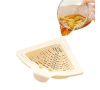 Triangular Draining Basket for Sink-Magnetic Drainage & Filter Basket No Drilling Required Twist-off Base Triangular Design for cleaning Fruits Vegetables and Food Scraps (Off-white,1pcs)